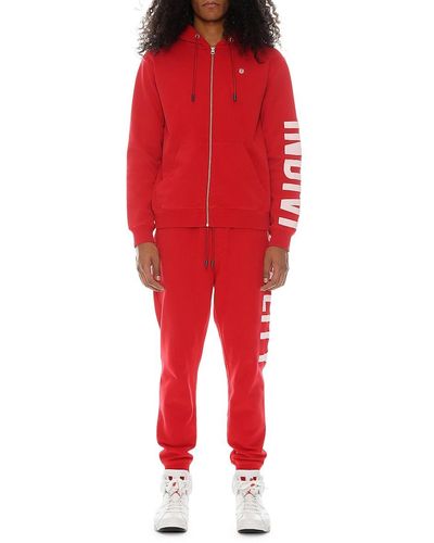 Cult Of Individuality French Terry Zip Up Hoodie - Red