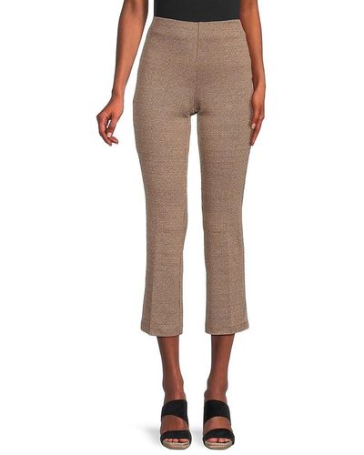 Saks Fifth Avenue Textured Cropped Pants - Natural