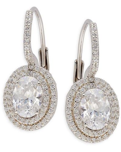 Lafonn Platinum-Plated Sterling & Simulated Diamond Huggie Earrings - White