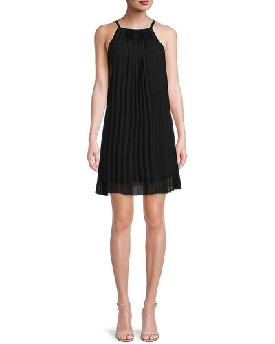 Sam Edelman Pleated Mini Slip Dress - Black