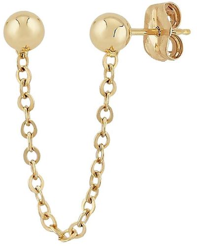 Saks Fifth Avenue Saks Fifth Avenue 14k Yellow Gold Ball Chain Double Piercing Earring - Metallic
