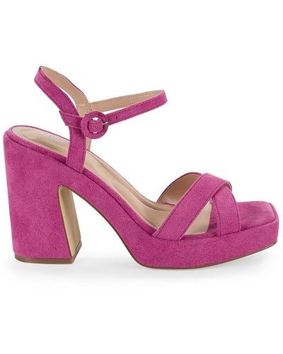 Charles David Rayna Block Heel Platform Sandals - Pink