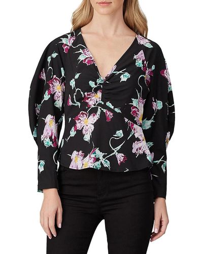 A.L.C. Millie Stretch Silk Blouse - Black