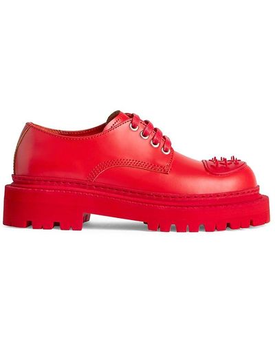 Camper Eki Chunky Leather Derby Shoes - Red