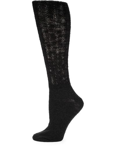 Hue Marled Knit Socks - Black