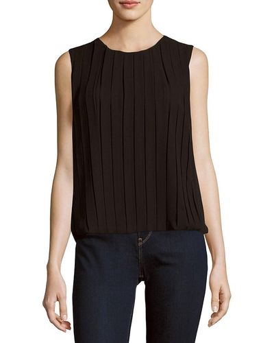 CALVIN KLEIN 205W39NYC Solid Box-Pleat Top - Black