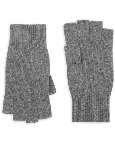Portolano Cashmere Fingerless Gloves - Grey