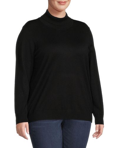 Calvin Klein Plus Turtleneck Sweater - Black