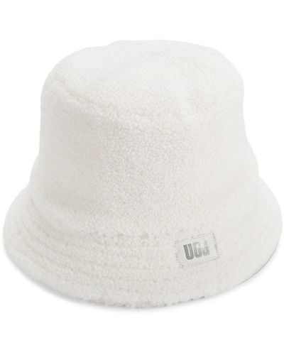 UGG Faux Fur Bucket Hat - White