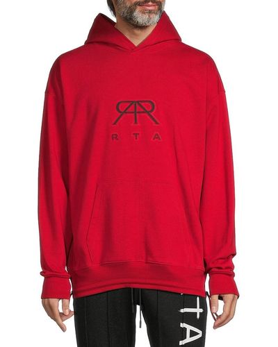 RTA Logo Oversized Pullover Hoodie - Red