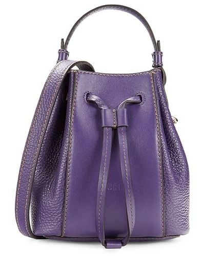 Furla Leather Bucket Crossbody Bag - Purple