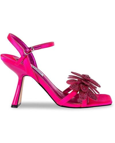 Lady Couture Lust Rhinestone Petal Heel Sandals - Pink
