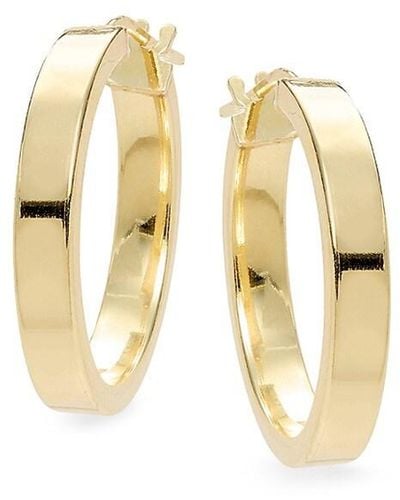 Saks Fifth Avenue 18k Goldplated Sterling Silver Square Tube Hoop Earrings - Metallic