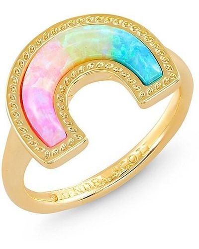 Kendra Scott 14k Goldplated & Rainbow Opal Ring - Blue