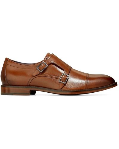 Cole Haan Harrison Double Monk Strap Shoes - Brown