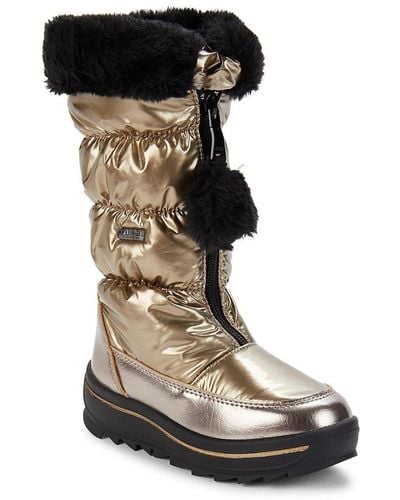 Pajar Girl's toboggan Faux Fur Lined Metallic Boots - Black