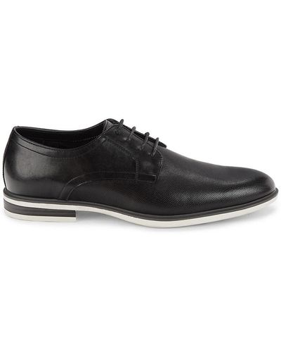 Calvin Klein Kendis Perforated Leather Derby Shoes - Brown