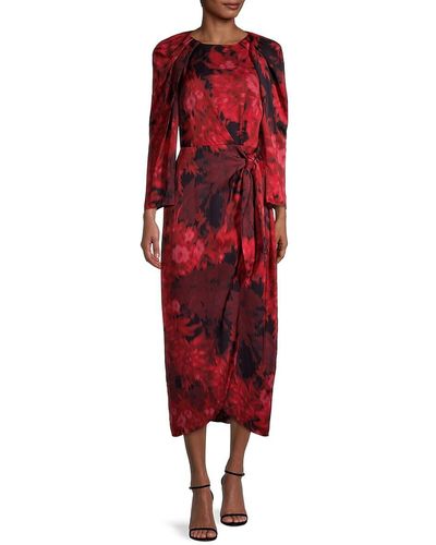 Kobi Halperin Halsey Floral-print Midi Dress - Red