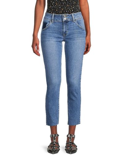 Hudson Jeans Collin Straight Mid Rise Cropped Jeans - Blue