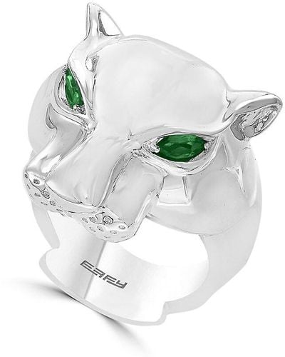Effy Sterling Silver & Tsavorite Jaguar Ring - White