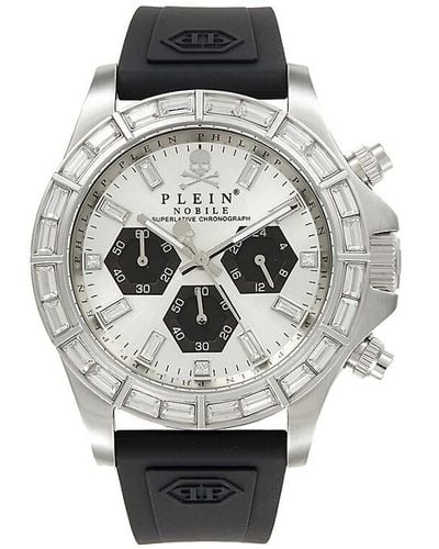 Philipp Plein Nobile Racing 43mm Stainless Steel & Silicone Strap Chronograph Watch - Grey