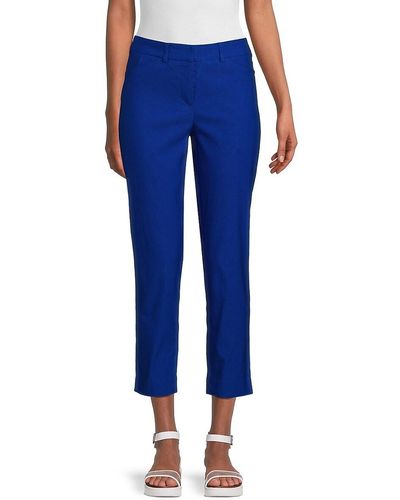 Nanette Lepore Solid Cropped Trousers - Blue