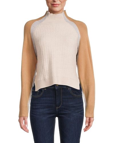 French Connection Colorblock Rib Knit Jumper - Blue