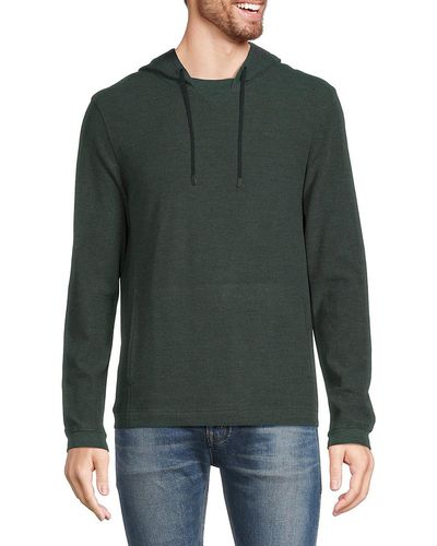 Kenneth Cole Solid Drawstring Hoodie - Green