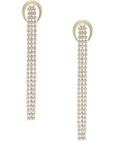 Ettika Goldtone & Glass Crystal Drop Earrings - White