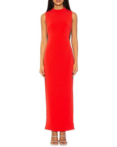 Alexia Admor Lori Mockneck Maxi Dress - Red