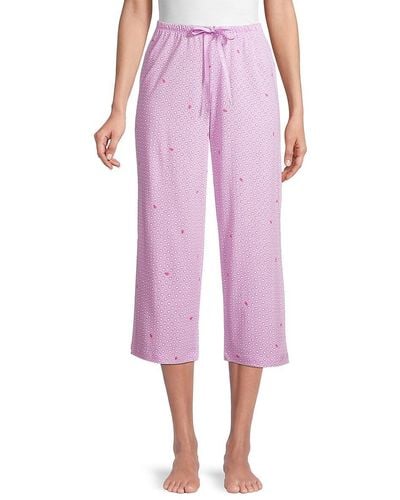 Hue Ladybug-print Cropped Pajama - Purple
