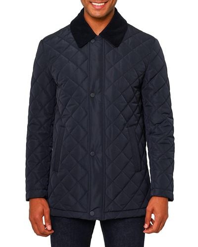 VELLAPAIS Drelux Quilted Field Jacket - Blue