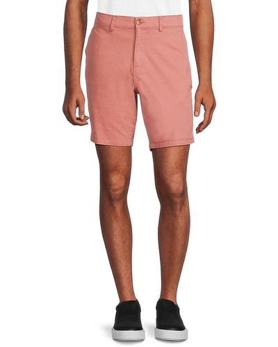 Saks Fifth Avenue Flat Front Chino Shorts - Blue