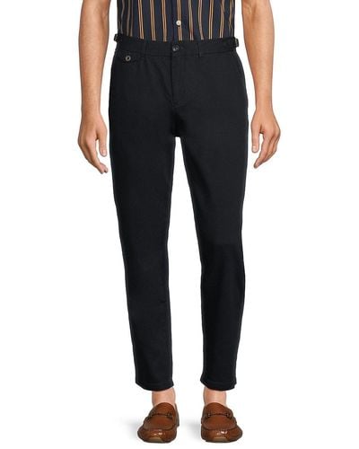 Scotch & Soda The Drift Regular Tapered Fit Flat Front Trousers - Black