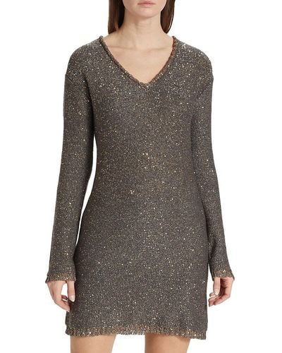 Altuzarra Kastri Sequin Cocktail Dress - Gray