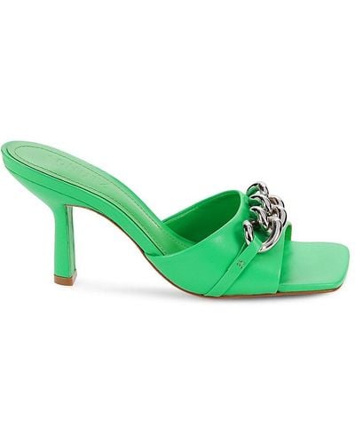 SCHUTZ SHOES Ansley Chain Leather Sandals - Green