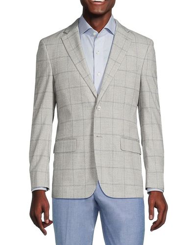 Tommy Hilfiger Modern Fit Plaid Sportcoat - Grey