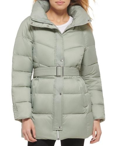 Cole Haan Signature Belted Down Coat - Grey