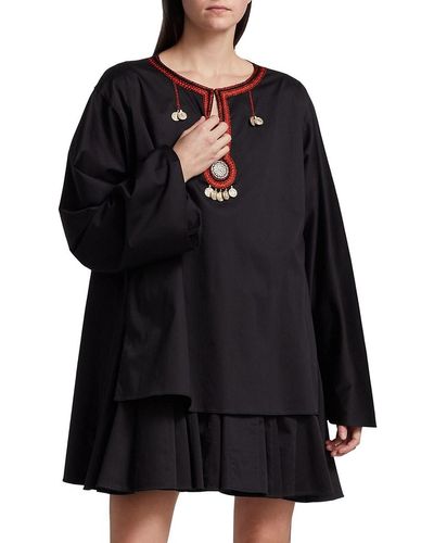 Altuzarra Hari Embroidered Mini Dress - Black