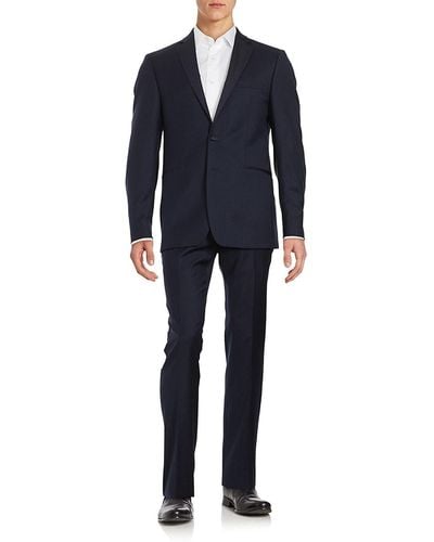 Calvin Klein Two-button Wool Suit Set - Blue