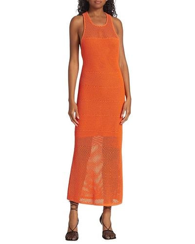 A.L.C. A. L.c. Roland Crochet Sheath Maxi Dress - Orange