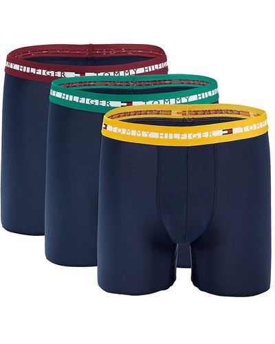 Tommy Hilfiger 3 Pack Signature Cotton Essential Boxer Briefs in Blue for  Men