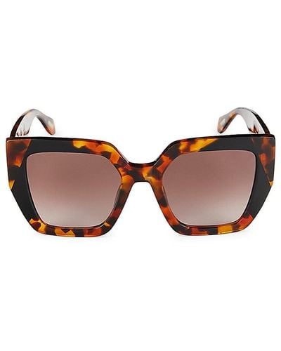 Just Cavalli 53mm Square Cat Eye Sunglasses - Brown