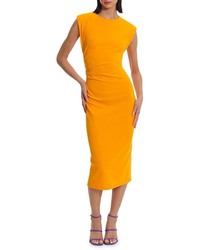 Donna Morgan Sleeveless Midi Sheath Dress - Yellow