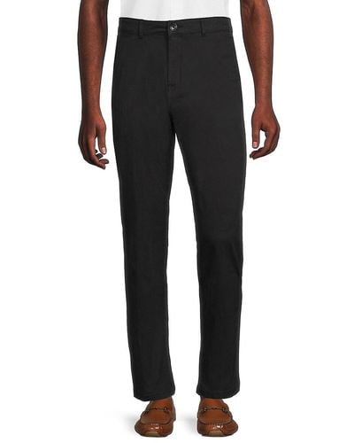 Saks Fifth Avenue Flat Front Chino Pant - Black