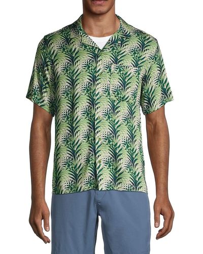 Onia Convertible Palm Frond Camp Shirt - Green