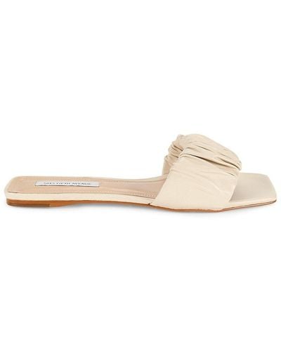Saks Fifth Avenue Scrunch Leather Flat Sandals - Pink