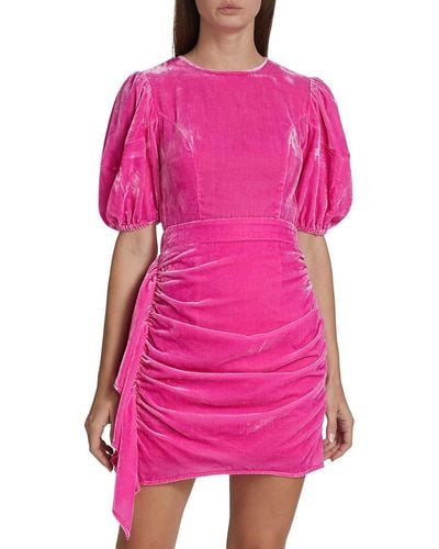 RHODE Pia Velvet Minidress - Pink