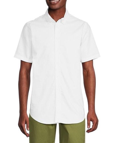 Saks Fifth Avenue Short Sleeve Shirt - White