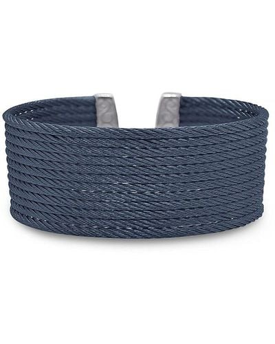Alor Essential Cuffs Stainless Steel Cable Bracelet - Blue